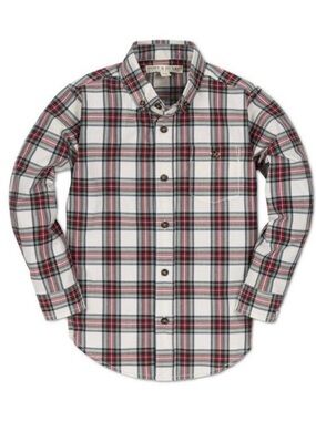 Hope & Henry Organic Plaid Button-Up Shirt Boys Size 8 Holiday Classic